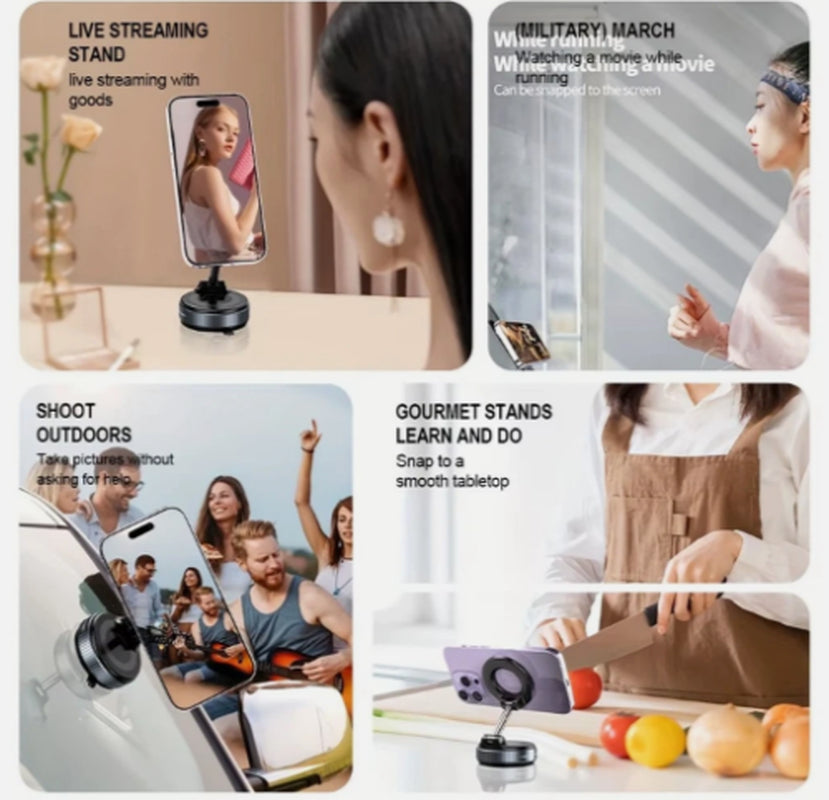 Magnetic Vacuum Suction Cup Car Phone Holder Stand Mount 360° Rotation