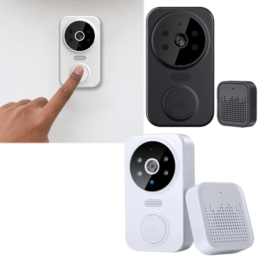 Wifi Wireless Video Doorbell with Chime APP Remote Monitoring Intelligent Doorbell Front Door Camera Indoor Outdoor Surveillance