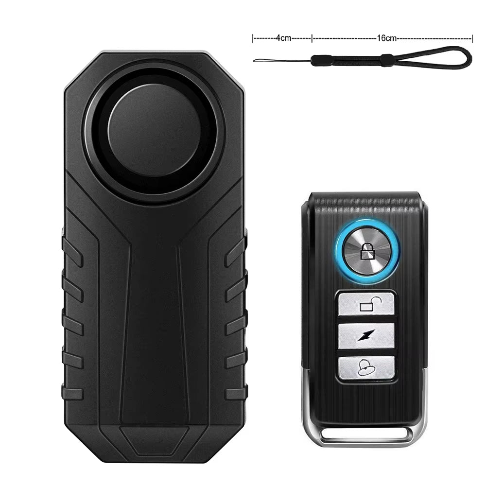 113Db Anti-Theft Bicycle Motorcycle Alarm Wireless Security Vibration Sensor Waterproof Electric Bike Alarm with Remote Control