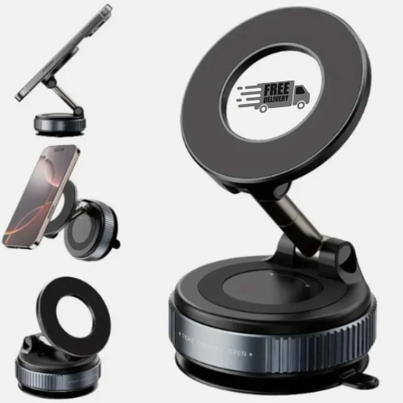 Magnetic Vacuum Suction Cup Car Phone Holder Stand Mount 360° Rotation