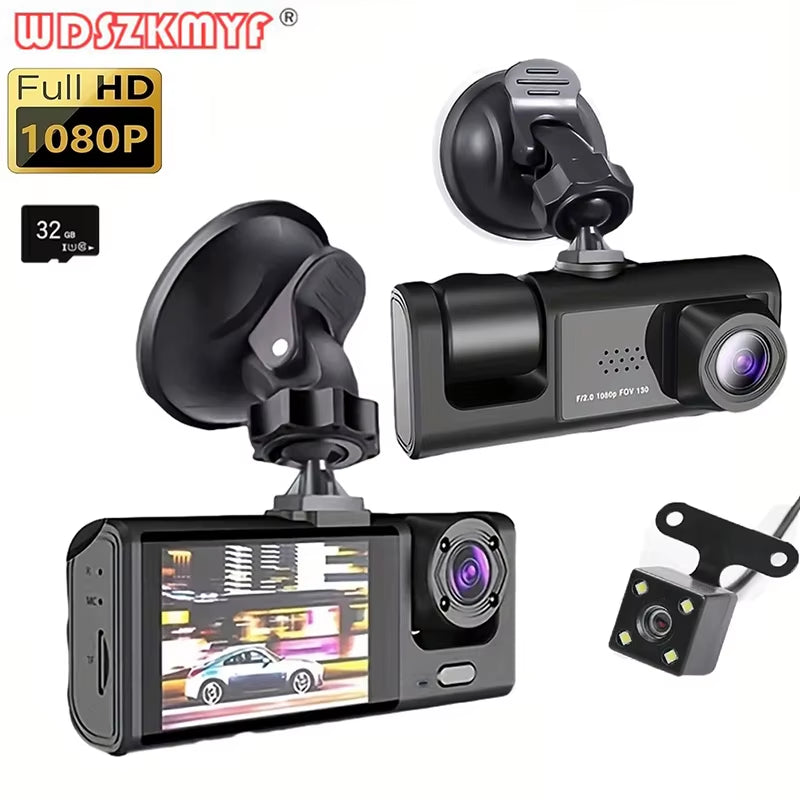 1080P Car Dvr 2/3 Camra Dash Cam for Cars Camera for Vehicle Recorder Video Front Optional Rear Camera Night Vision Dashcam