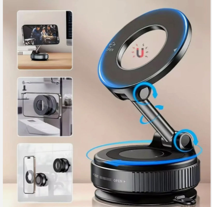 Magnetic Vacuum Suction Cup Car Phone Holder Stand Mount 360° Rotation