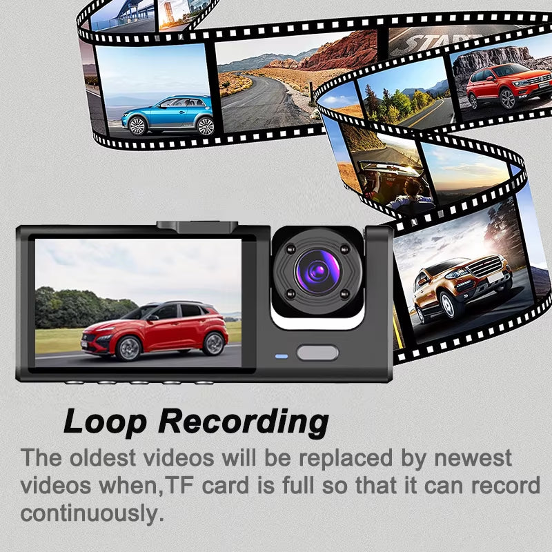 1080P Car Dvr 2/3 Camra Dash Cam for Cars Camera for Vehicle Recorder Video Front Optional Rear Camera Night Vision Dashcam