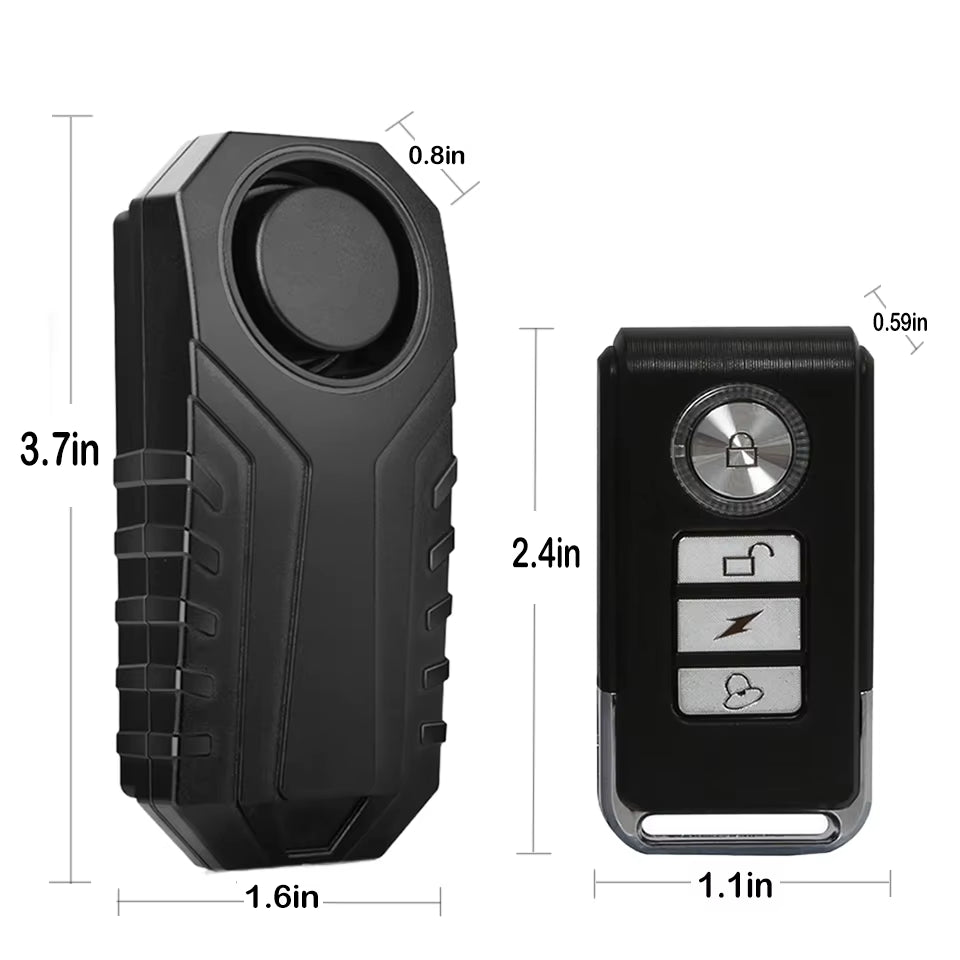 113Db Anti-Theft Bicycle Motorcycle Alarm Wireless Security Vibration Sensor Waterproof Electric Bike Alarm with Remote Control